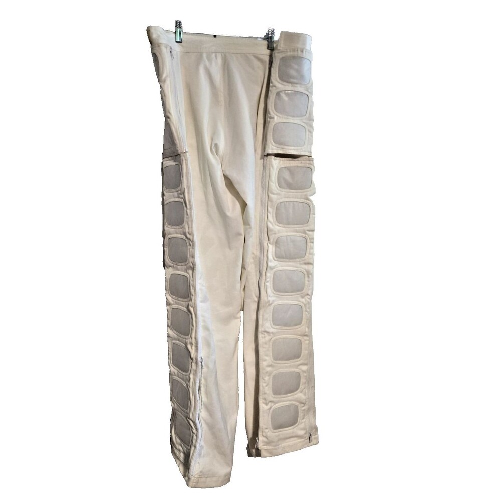 Rare Y2K Jupiter Cyber Wear White Zip Leg Rave Pants XL Techno Industrial Club